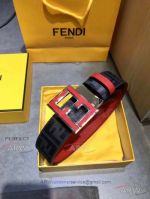 AAA Fake Fendi Reverisible Belt - Red And Black Leather